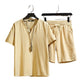 👕 50% DE RÉDUCTION ☀️ Ensemble décontracté été – Haut manches courtes & short assortis – Tissu respirant, coupe légère – parfait pour les journées chaudes ou les loisirs 🩳💨✨