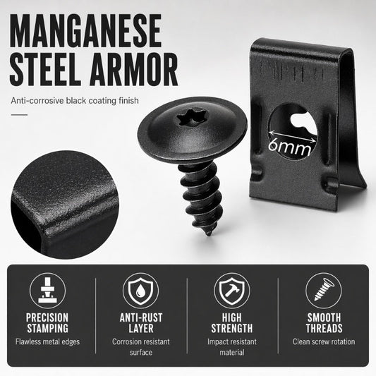 🔩 50% DE RÉDUCTION! 🛠️ Kit fixation carrosserie – U-clips zingués, anti-rouille & anti-vibrations ✨
