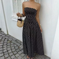 👗 50% DE RÉDUCTION! ✨ Robe à pois épaules dénudées – Taille froncée flatteuse & jupe ligne A fluide – Parfaite pour un look romantique & estival ☀️