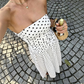 👗 50% DE RÉDUCTION! ✨ Robe à pois épaules dénudées – Taille froncée flatteuse & jupe ligne A fluide – Parfaite pour un look romantique & estival ☀️
