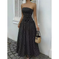 👗 50% DE RÉDUCTION! ✨ Robe à pois épaules dénudées – Taille froncée flatteuse & jupe ligne A fluide – Parfaite pour un look romantique & estival ☀️