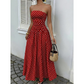 👗 50% DE RÉDUCTION! ✨ Robe à pois épaules dénudées – Taille froncée flatteuse & jupe ligne A fluide – Parfaite pour un look romantique & estival ☀️