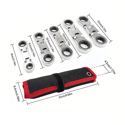 🔧 60% DE RÉDUCTION! 🛠️ Coffret de Clés à Cliquet Flexibles Double Tête – Têtes articulées, double extrémité & rangement compact – Idéal pour mécanique, bricolage & réparations ⚡