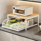 🏠 50% DE RÉDUCTION! 🍳 Support Micro-Ondes 2 niveaux avec tiroir coulissant – Gain de place, étagère surélevée & panier intégré – Idéal pour cuisine, café & dortoir ✨