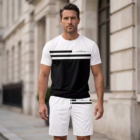 👕 50% DE RÉDUCTION! 🩳 Ensemble 2 pièces décontracté pour homme – T-shirt manches courtes & short à cordon – Respirant, confortable & parfait pour le quotidien ☀️