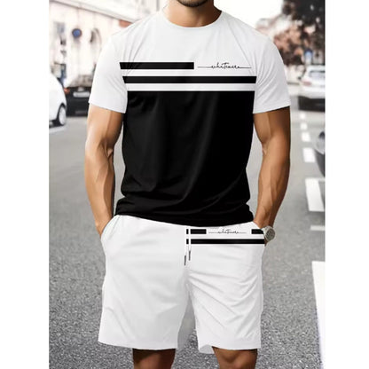 👕 50% DE RÉDUCTION! 🩳 Ensemble 2 pièces décontracté pour homme – T-shirt manches courtes & short à cordon – Respirant, confortable & parfait pour le quotidien ☀️