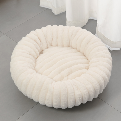 🛏️ 50% DE RÉDUCTION! 🐾 Panier rond apaisant ultra-doux – Bordure surélevée, nid douillet & confortable – Idéal pour des siestes sereines de votre compagnon ☁️