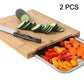 🔪 60% DE RÉDUCTION! 🥗 Planche à Découper en Bois & Acier Inoxydable – Bacs coulissants intégrés, durable & facile à nettoyer – Parfaite pour une cuisine organisée 🧑‍🍳