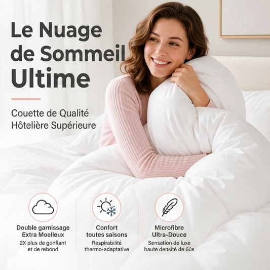 ☁️ 50% DE RÉDUCTION! 🛏️ Couette ultra douce de luxe style hôtel – Douceur nuageuse, garniture premium & confort absolu – Pour des nuits paisibles chaque jour 🌙