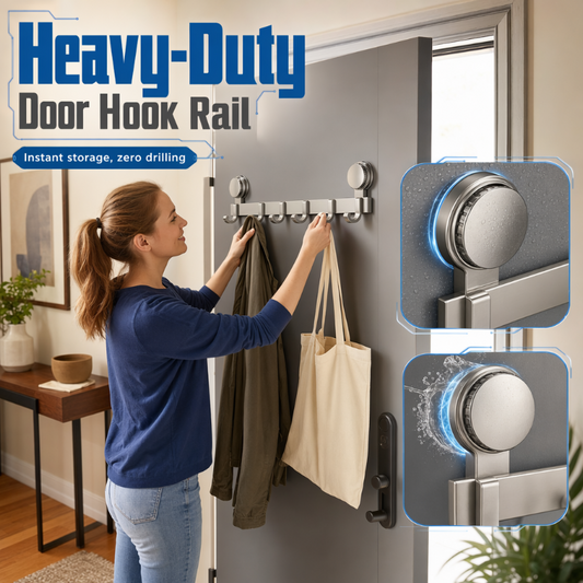 🚪 50% DE RÉDUCTION! 🧥 Barre Porte-Manteaux à Ventouses pour Porte – Fixation solide sans percer, gain de place & design épuré – Idéale pour l'entrée, la chambre ou la salle de bain 🛁