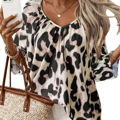 🐆 50% DE RÉDUCTION! 👔 Blouse de Bureau Chic à Imprimé Léopard – Élégante, légère & polyvalente – Parfaite pour un look professionnel & tendance 💼