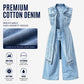 👗 50% DE RÉDUCTION! 👖 Robe Gilet en Jean Sans Manches Fente Haute – Coupe fluide, denim léger & style tendance – Parfaite pour l'été et les journées décontractées ☀️
