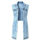 👗 50% DE RÉDUCTION! 👖 Robe Gilet en Jean Sans Manches Fente Haute – Coupe fluide, denim léger & style tendance – Parfaite pour l'été et les journées décontractées ☀️