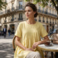 👚 50% DE RÉDUCTION! ✨ Haut asymétrique à manches courtes & fronces – Coupe flatteuse, tissu léger & style moderne – Parfait pour un look tendance au quotidien 🌸