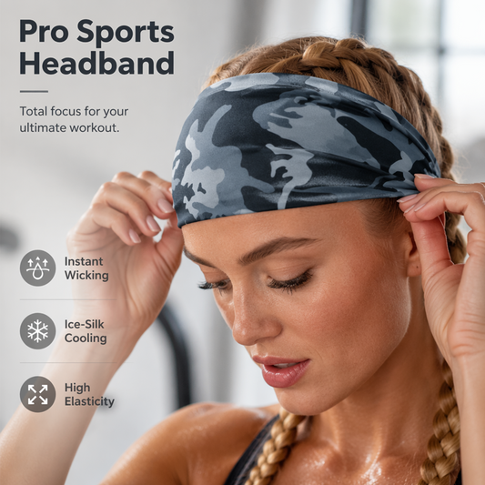 💪 50% DE RÉDUCTION! 🏃 Bandeau de Sport Anti-Transpiration – Absorbant, léger & maintien parfait – Idéal pour yoga, course & fitness – Restez concentré sans sueur 🌿