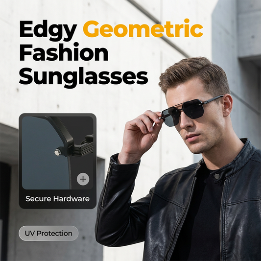 🕶️ 50% DE RÉDUCTION! ✨ Lunettes de Soleil Géométriques Polygonales – Design moderne, protection UV & look audacieux – Parfaites pour un style tendance au quotidien ☀️