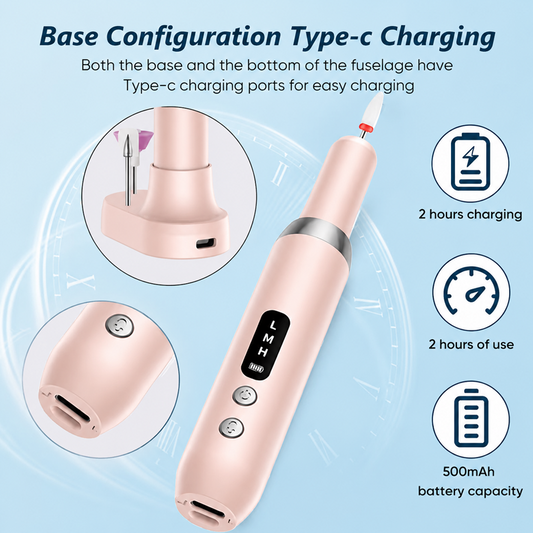 💅 50% DE RÉDUCTION! 🔋 Perceuse à Ongles Électrique Sans Fil – Portable, rechargeable & base de chargement – Manucure professionnelle à domicile en toute simplicité ✨