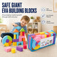 🧱 50% DE RÉDUCTION! 🏰 Jeu de Blocs de Construction en Mousse EVA Souple – Sans danger, léger & coloré – Parfait pour l'éveil et la créativité des enfants 🌈