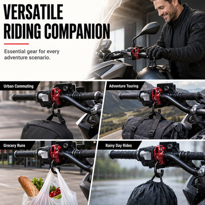 🏍️ 50% DE RÉDUCTION! 🔧 Crochet de Guidon Secure Carry – Design OEM, maintien sécurisé & installation facile – Idéal pour sacs et accessoires à moto 🛵