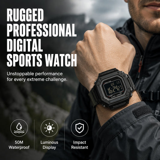 ⌚ 50% DE RÉDUCTION! 💧 Montre Digitale Imperméable Homme LED – 50 M, écran lumineux & robuste – Idéale pour le sport et la pleine nature 🏃‍♂️