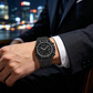 ⌚ 50% DE RÉDUCTION! ✨ Montre Quartz Luxe Scintillante Homme – Boîtier 48 mm, strass & étanche – Anti-rayures pour un look affirmé 💎