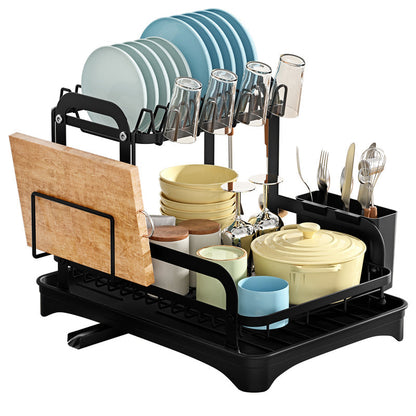 🍽️ 60% DE RÉDUCTION! 🧺 Égouttoir à Vaisselle Double Couche – Gain de place, stable & facile à nettoyer – Idéal pour une cuisine bien organisée ✨