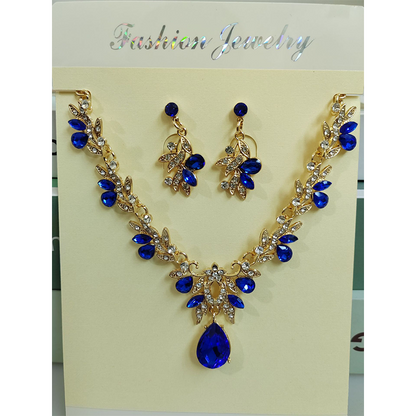 💎 50% DE RÉDUCTION! ✨ Parure Collier & Boucles d'Oreilles Goutte Scintillante – Alliage & strass, 52 cm / 3,5 cm – Idéale pour mariage, soirée & occasions spéciales 🌟