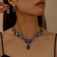 💎 50% DE RÉDUCTION! ✨ Parure Collier & Boucles d'Oreilles Goutte Scintillante – Alliage & strass, 52 cm / 3,5 cm – Idéale pour mariage, soirée & occasions spéciales 🌟