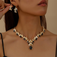 💎 50% DE RÉDUCTION! ✨ Parure Collier & Boucles d'Oreilles Goutte Scintillante – Alliage & strass, 52 cm / 3,5 cm – Idéale pour mariage, soirée & occasions spéciales 🌟