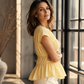 👚 50% DE RÉDUCTION! ☀️ Haut froncé à manches courtes – Coupe décontractée, léger & facile à porter – Parfait pour un look estival au quotidien 🌸