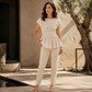 👚 50% DE RÉDUCTION! ☀️ Haut froncé à manches courtes – Coupe décontractée, léger & facile à porter – Parfait pour un look estival au quotidien 🌸