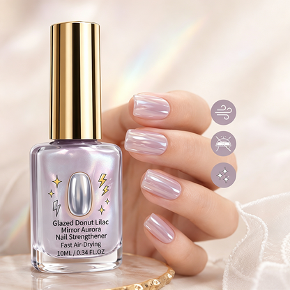 💅 ACHETEZ 2, OBTENEZ 1 GRATUIT! ✨ Fortifiant à Ongles Effet Miroir Lilas – Finition aurora glacée, séchage rapide & renforçant – Pour des ongles brillants et résistants 🌸