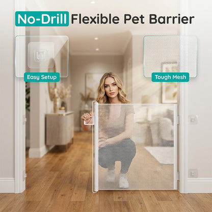 🛡️ 50% DE RÉDUCTION! 🐾 Barrière de Sécurité Intérieure Réglable – Acier inoxydable, sans perçage & anti-griffes – Idéale pour protéger bébés et animaux à la maison 🏡