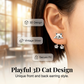 🐱 50% DE RÉDUCTION! ✨ Boucles d'oreilles 3D Chat Espiègle – Design avant/arrière, finition argent vintage & léger – Parfaites pour les amoureux des chats au quotidien 💖