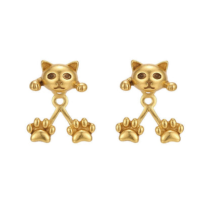 🐱 50% DE RÉDUCTION! ✨ Boucles d'oreilles 3D Chat Espiègle – Design avant/arrière, finition argent vintage & léger – Parfaites pour les amoureux des chats au quotidien 💖