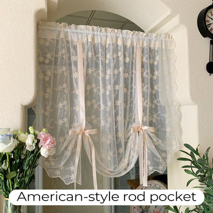 🏠 50% DE RÉDUCTION! 🌸 Voilage Brodé Floral à Nouer – Transparent, élégant & facile à accrocher – Parfait pour une touche romantique dans votre intérieur ✨