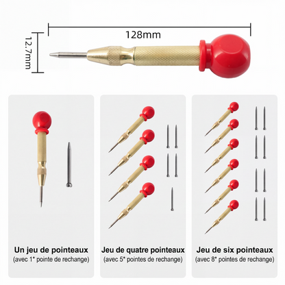 🔨 50% DE RÉDUCTION! 📏 Poinçon central automatique – 5 pouces & haute dureté ✨