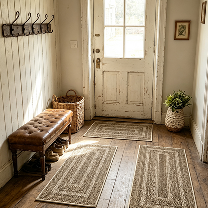 🧺 50% DE RÉDUCTION! 🌿 Tapis de Couloir Tissé Élégant – Design raffiné, durable & antidérapant – Parfait pour entrée, couloir ou cuisine ✨