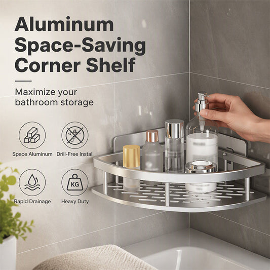 🚿 ACHETEZ 2, OBTENEZ 1 GRATUIT! 🏠 Étagère d'angle de douche sans perçage – Adhésive, facile à installer & résistante – Idéale pour salle de bain et douche ✨