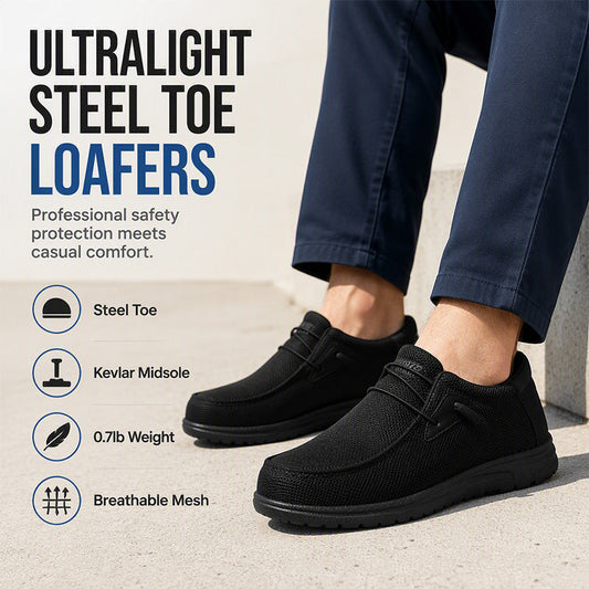 👟 50% DE RÉDUCTION! 🛡️ Chaussures de Sécurité Légères à Enfiler – Embout acier ASTM F2413, 0,7 kg – Idéales pour hommes et femmes en milieu professionnel 🏭