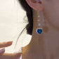 💙 50% DE RÉDUCTION! 💎 Boucles d'oreilles cœur – Pierre synthétique & cadeau idéal ✨