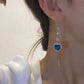 💙 50% DE RÉDUCTION! 💎 Boucles d'oreilles cœur – Pierre synthétique & cadeau idéal ✨