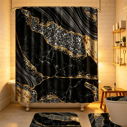 🚿 50% DE RÉDUCTION! 🛁 Rideau de Douche à Motif Marbre – Design élégant, imperméable & facile à entretenir – Parfait pour une salle de bain chic et moderne ✨