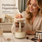 💄 50% DE RÉDUCTION! ✨ Organisateur de Pinceaux Anti-Poussière – PET + ABS, ouverture presse-soulever & compartiments – Idéal pour une coiffeuse bien rangée 🎨