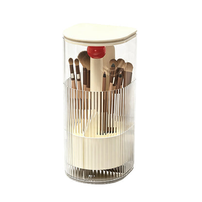 💄 50% DE RÉDUCTION! ✨ Organisateur de Pinceaux Anti-Poussière – PET + ABS, ouverture presse-soulever & compartiments – Idéal pour une coiffeuse bien rangée 🎨