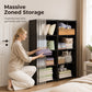 🏠 50% DE RÉDUCTION! 🧥 Armoire anti-poussière multi-niveaux – Tubes acier, rideau haute densité & gain de place – Idéale pour chambres, studios & appartements ✨
