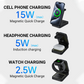 🔋 50% DE RÉDUCTION! ⚡ Chargeur Sans Fil Rapide 3-en-1 15W – Pliable, compact & polyvalent – Recharge simultanée pour smartphone, montre et écouteurs 📱