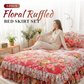 🛏️ 50% DE RÉDUCTION! 🌷 Cache-Sommier 3 Pièces à Fleurs et Volants – Coton haute densité, 5 tailles & jupes – Parfait pour une chambre romantique ✨