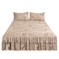 🛏️ 50% DE RÉDUCTION! 🌷 Cache-Sommier 3 Pièces à Fleurs et Volants – Coton haute densité, 5 tailles & jupes – Parfait pour une chambre romantique ✨