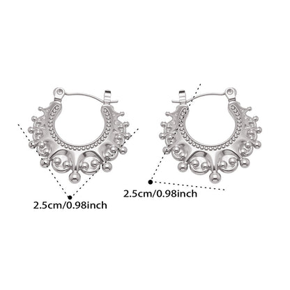 💫 50% DE RÉDUCTION! ✨ Boucles d'Oreilles Créoles Bohèmes Vintage – Acier inoxydable, design épuré & intemporel – Parfaites pour un look chic au quotidien 🖤